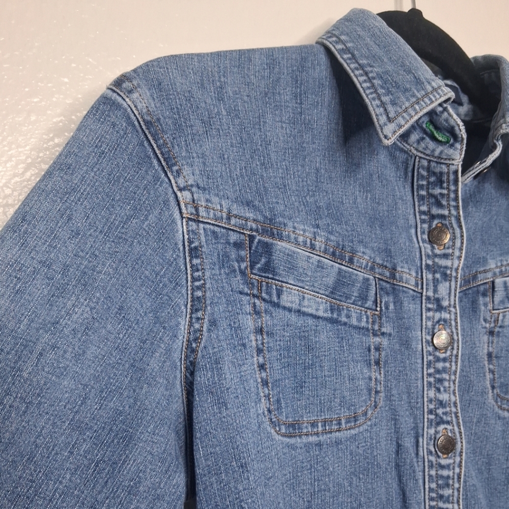 Vintage Tommy Hilfiger Denim Shirt Youth Blue Button Up Long Sleeve M - Picture 3 of 15
